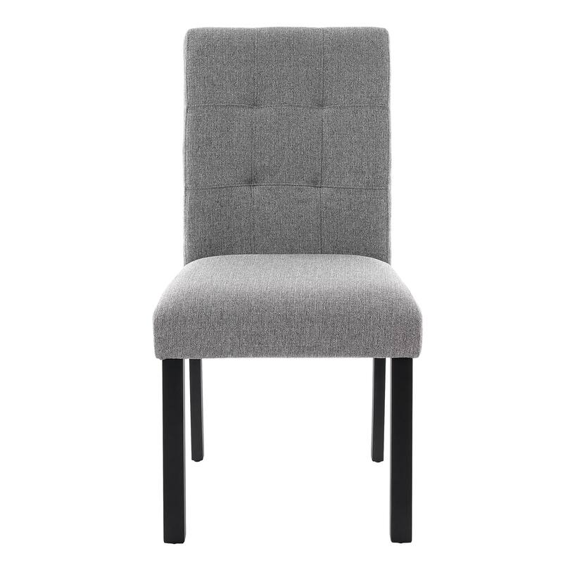 Modern Accent Chair Gray Recaption Chair Set of 4 Armless Chair Kitchen Chair Dining Chair with Wood Legs