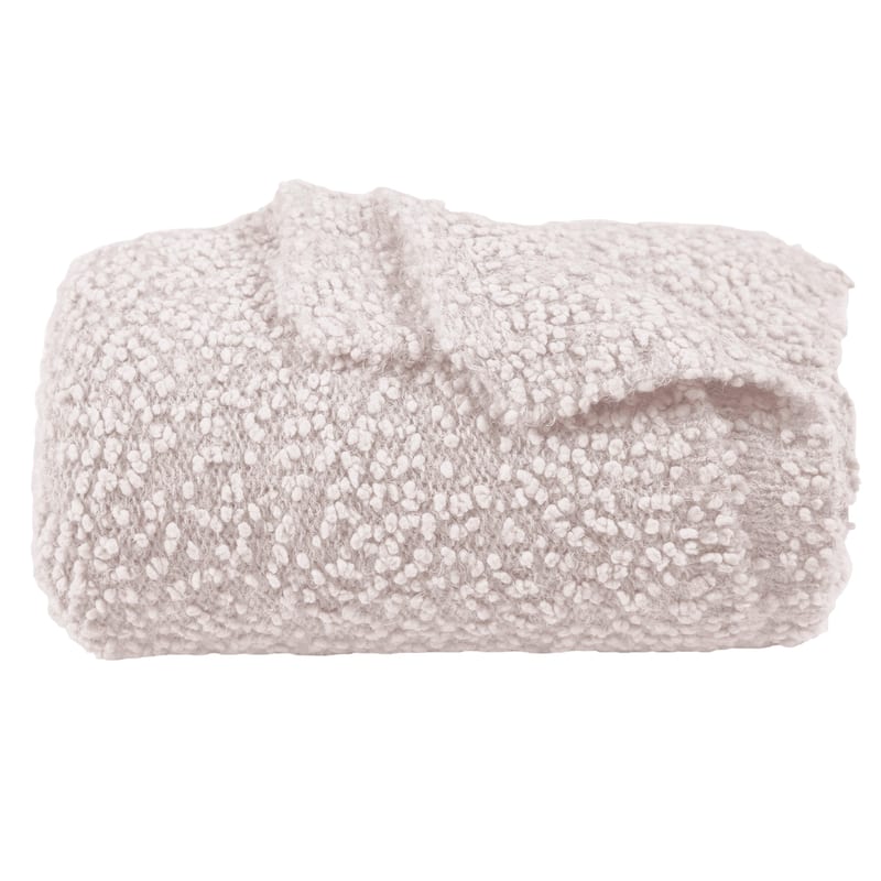 HiEnd Accents Pebble Creek Nubby Knit Super Soft Throw Blanket, 50" x 60" - Blush