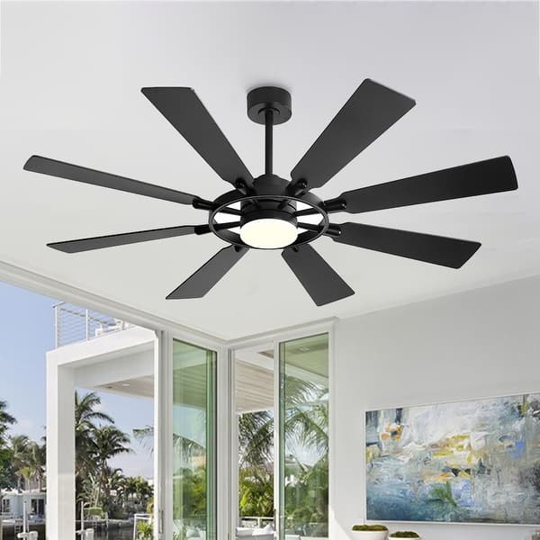 Smart Ceiling Fan With LED Light - Remote & APP Control, 72W Dimmable, 6 Speeds, Timer, For Bedroom/Living Room (49cm, Gray)