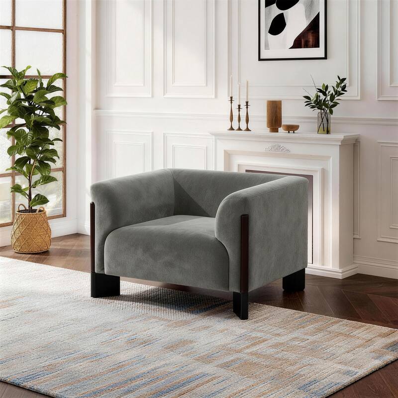 Modern Upholstered Arm Club Chair