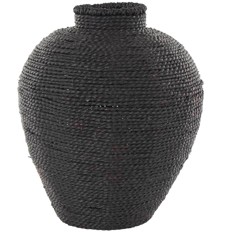 Black Metal Handmade Wrapped Pot Decorative Vase