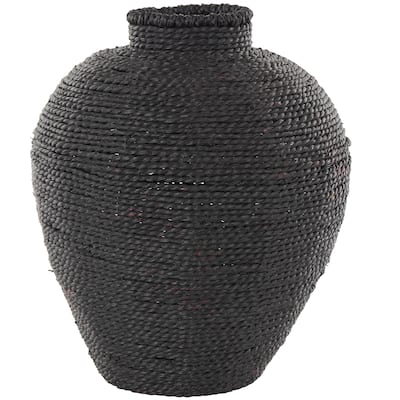 Metal Handmade Wrapped Pot Decorative Vase - Black - Roche River Decor