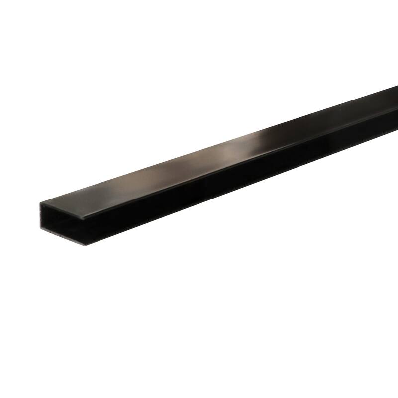 Single Panel Framed Fixed Shower Door in Matte Black