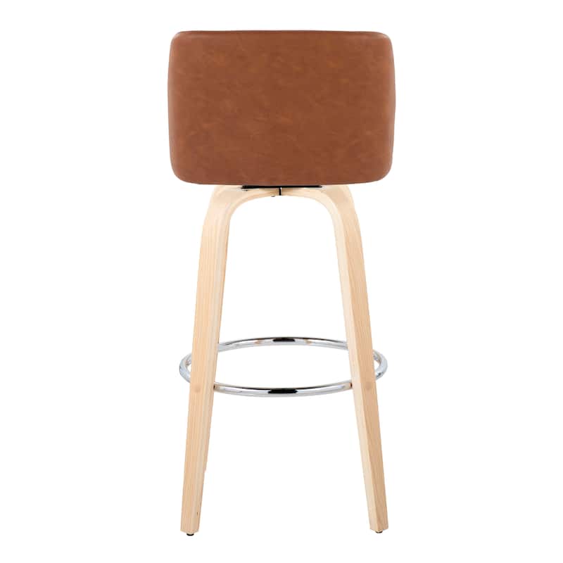 Carson Carrington Vallberga 30" Fixed-Height Bar Stool with Natural Wood Base (Set of 2)