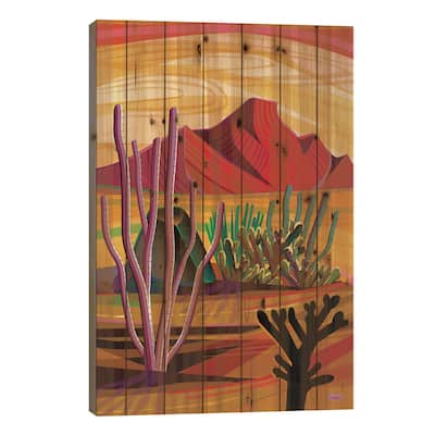 Love Mountain Print On Wood by Charles Harker - Multi-Color