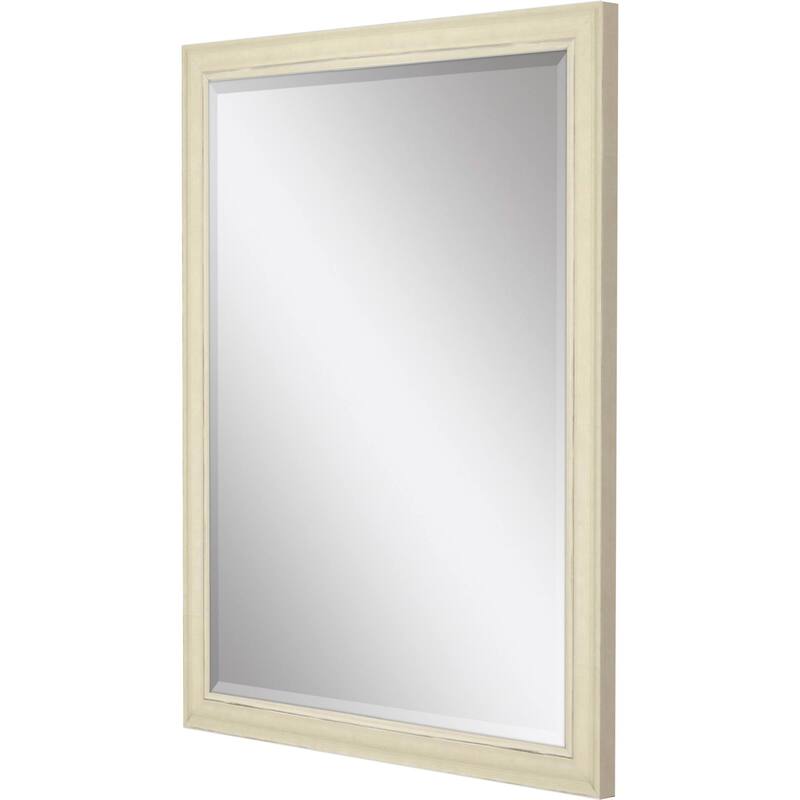HomeRoots 52" Ivory Distressed Wood Framed Accent Mirror - 40.00 in. x 52.00 in. x 2.00 in.