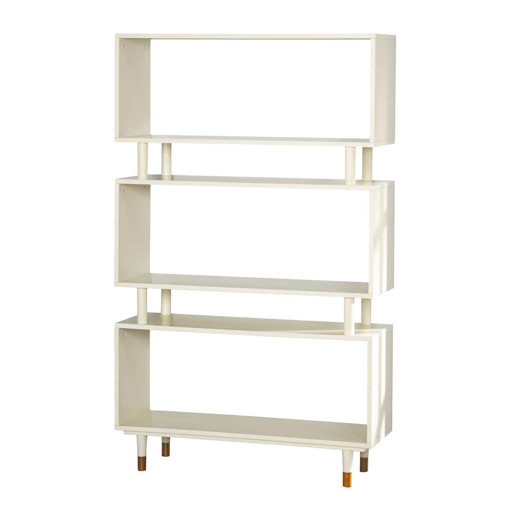 Simple Living Margo Mid-Century Modern 3-tier Bookshelf - 59.5"h x 36"w x 11.8"d