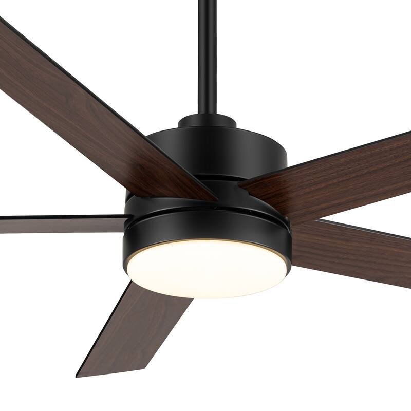 56 Inch 5-Blade LED Ceiling Fan with Light Remote and 2 Downrods