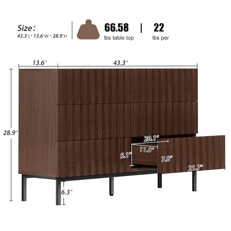 6 Drawers Chest Of Dresser Storage Tower Cabinet Bedroom Organizer
