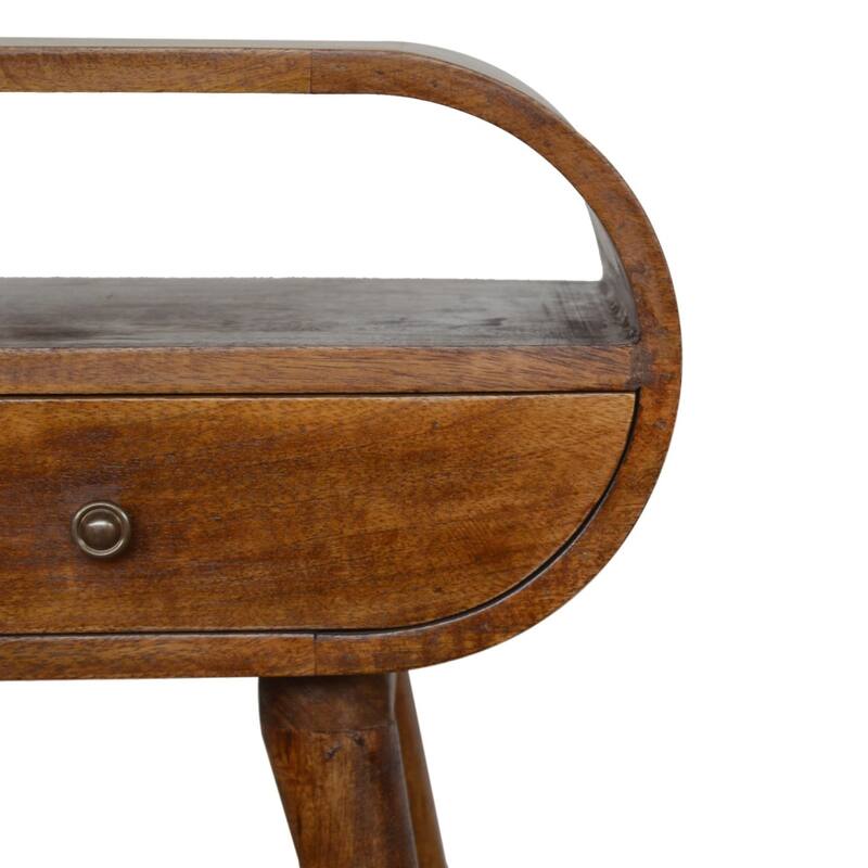 Artisan Furniture Solid Wood Chestnut Circular Open Nightstand
