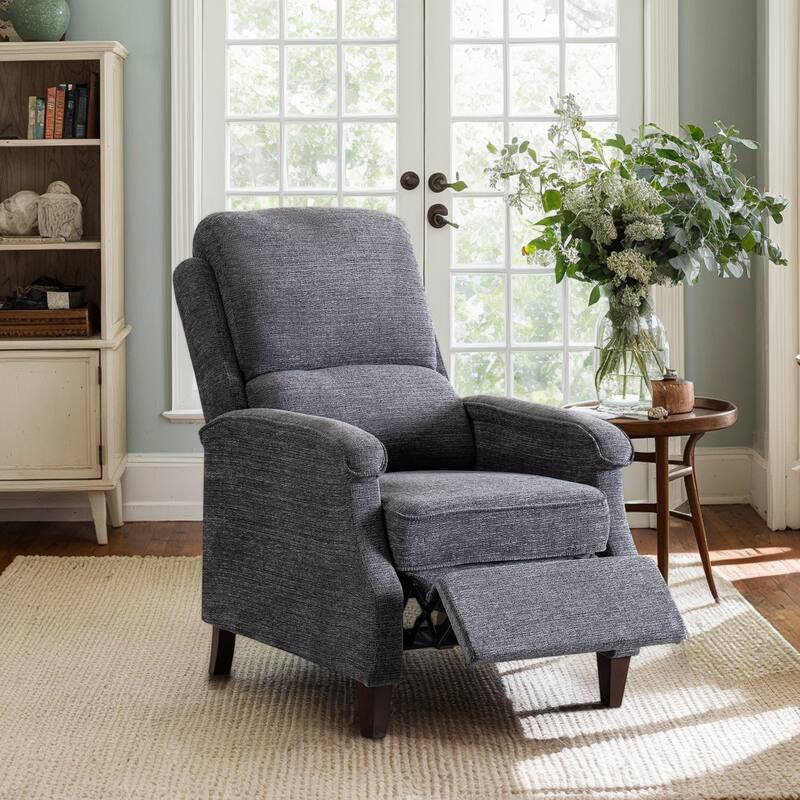 Push-Back Upholstered Recliner with Thickened Seat Cushion Backrest