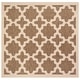 preview thumbnail 69 of 132, SAFAVIEH Courtyard Dorthey Indoor/ Outdoor Waterproof Patio Backyard Rug 4' x 4' Square - Brown/Bone