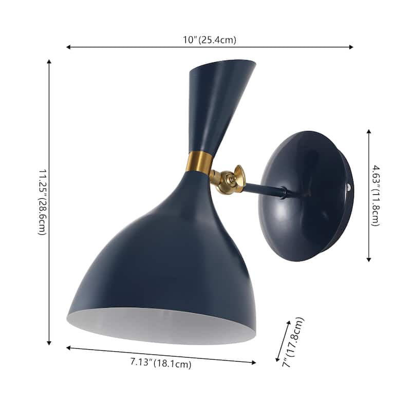 Josef 10" Iron Retro LED Wall Sconce, Black by JONATHAN Y - One