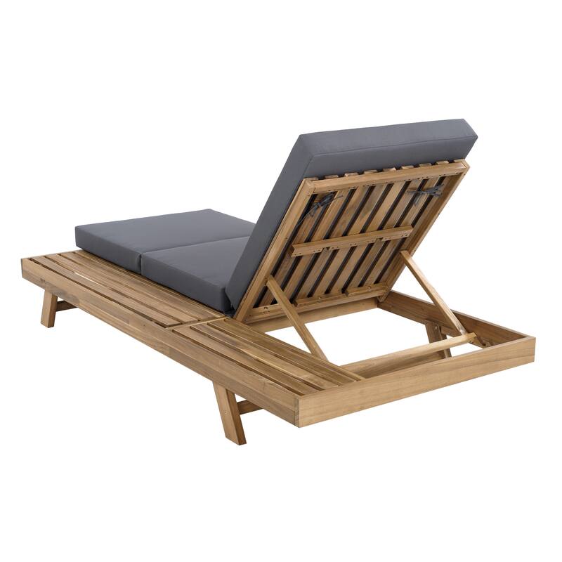 Lounge Chair Set with Open-Sided Design, Solid Wood Frame with Casual Cushions