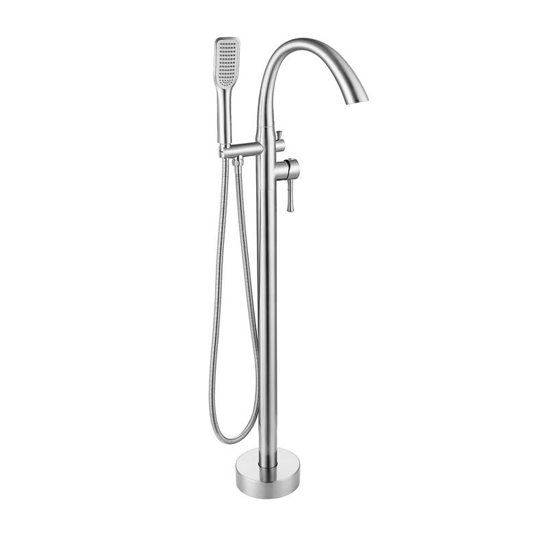 Topcraft Floor Mounted Bathtub Filler with Handheld Showerhead - Chrome