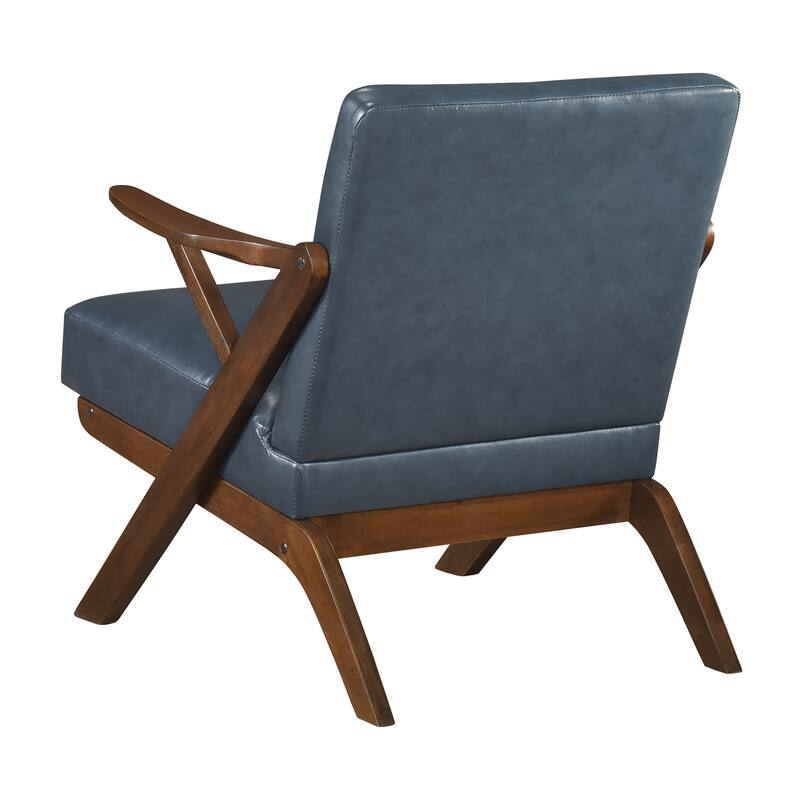 Rhys 26.5" Faux Leather Accent Chair - Solid Rubberwood Frame