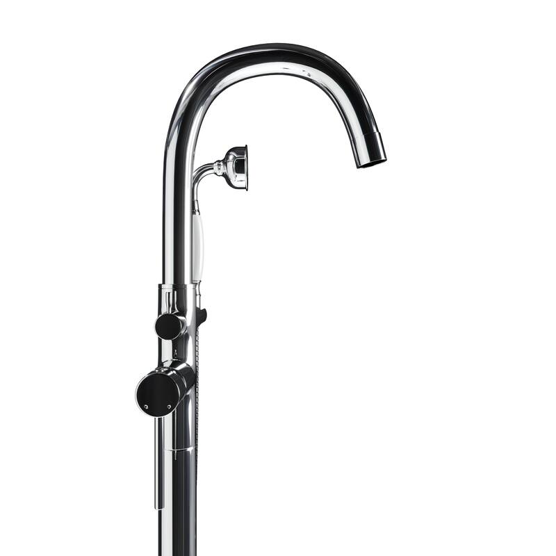 Neptune Single Handle Floor Mounted Gooseneck Freestanding Tub Filler