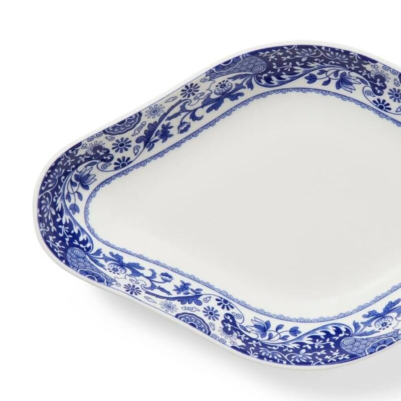 Spode Blue Italian Brocato Diamond Dish - 8.5" x 5.5" H