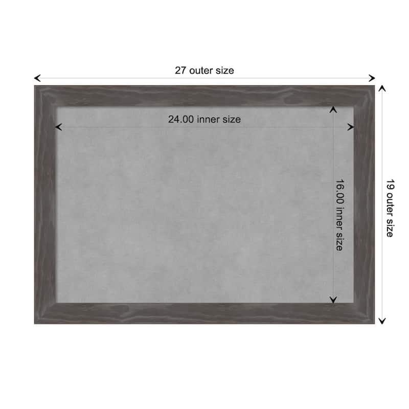 Amanti Art Woodridge Rustic Grey Framed Magnetic Board - Board Size 24x16