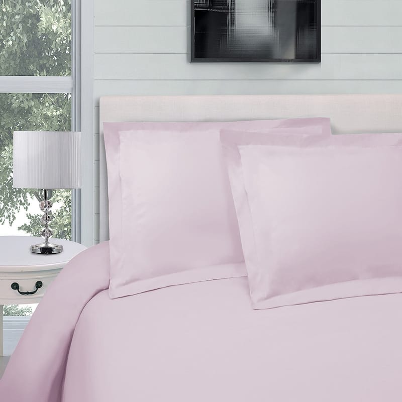 HomeRoots Lilac Queen Cotton Blend 300 Thread Count Washable Duvet Cover Set