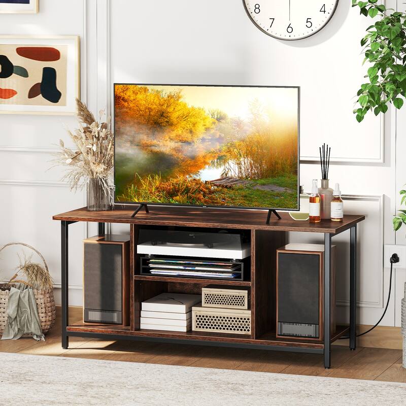 Gymax TV Stand for TVs up to 50 Inches 3-Tier Industrial Entertainment