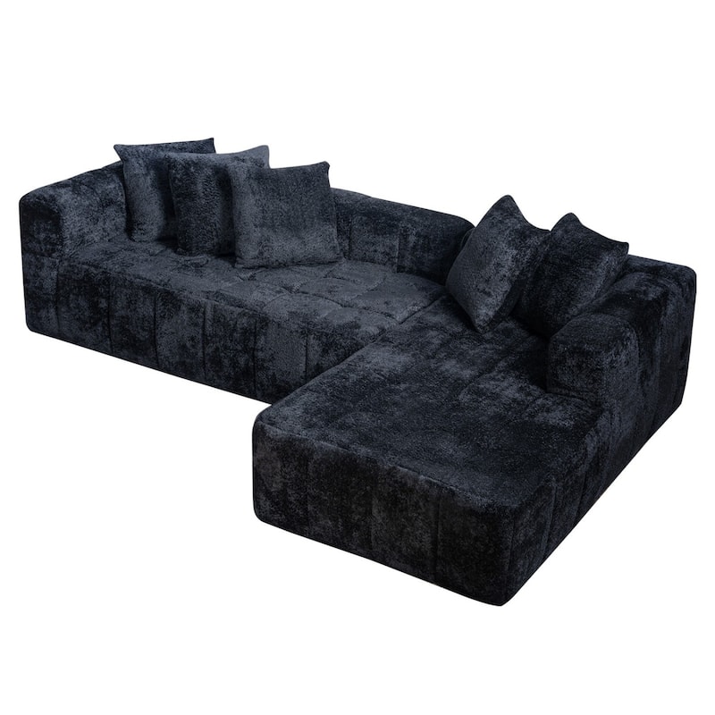 107.9" Modern L-Shape Cloud Sectional Sofa, No Assembly Required