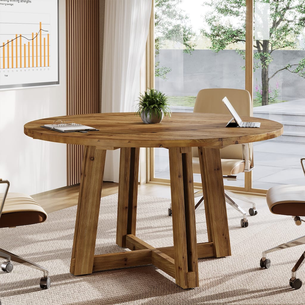 47-Inch Solid Wood Conference Table for 4-6
