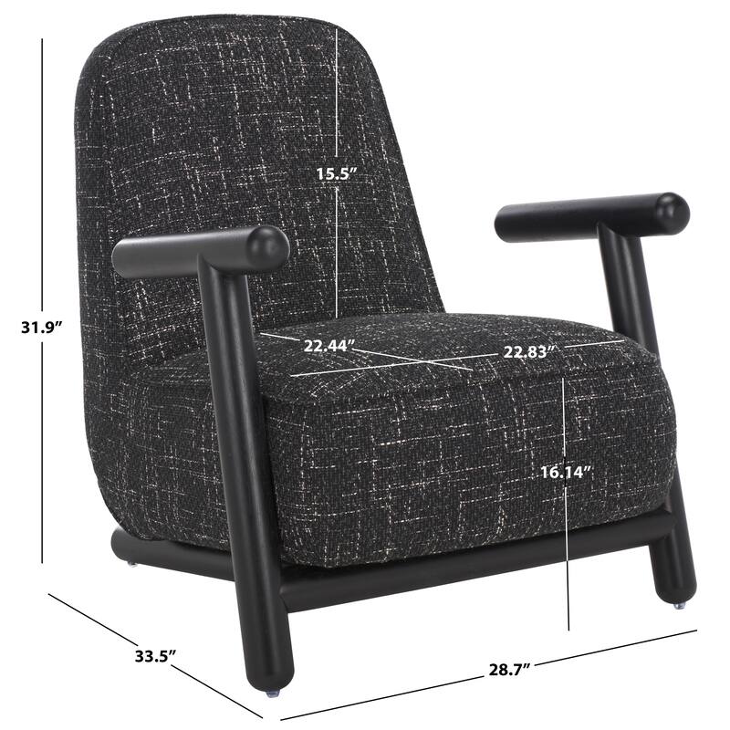 SAFAVIEH Home Sein Accent Chair - 29"W x 34"D x 32"H - Black/White