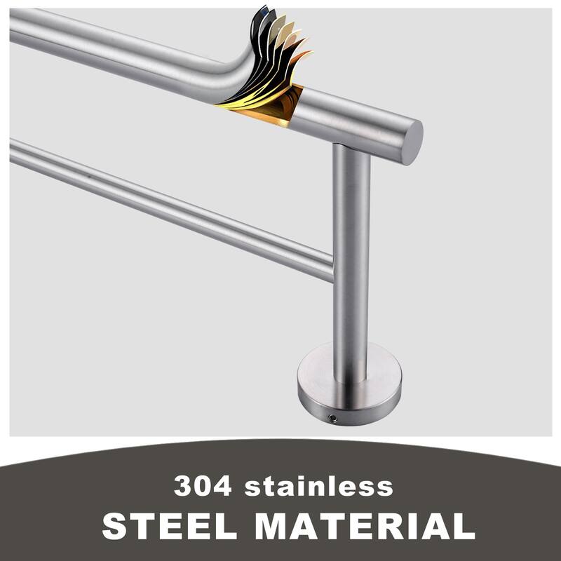 WOWOW Wall Mounted Stainless Steel Double Towel Bar