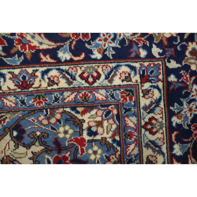 Hand Knotted Oriental 100% Wool Carpet Traditional Floral Red Kashan Area Rug - 13' 0'' X 9' 7''