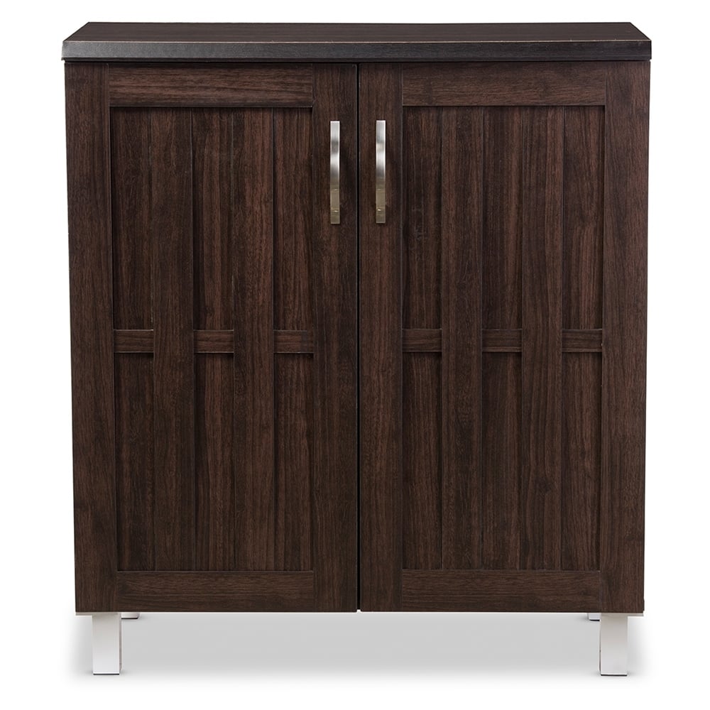 Excel Modern and Contemporary Dark Brown Sideboard Storage Cabinet - 31.2" High x 15.6" Wide x 35.1" Deep