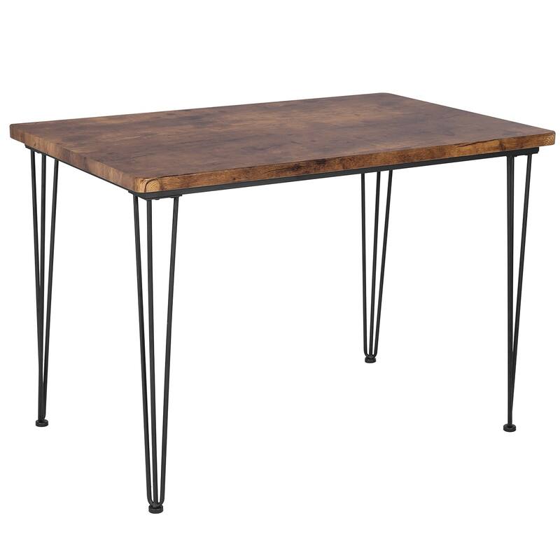 Modern Wood Dinning Table and Chairs Set of 2,Rustic Brown, Dining Table Set of 3/5