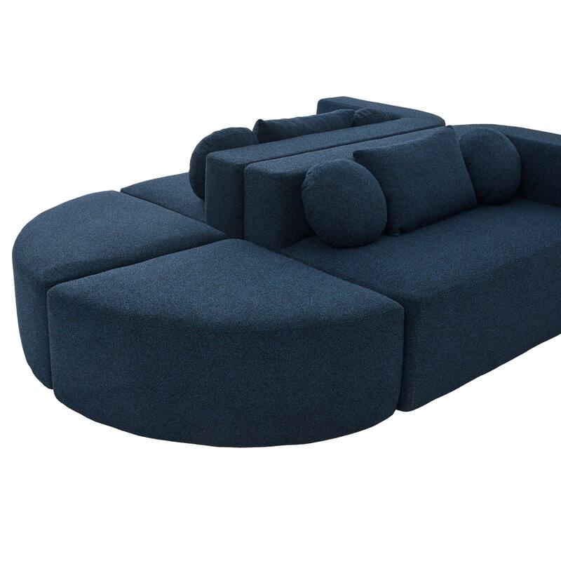 Roomfitters Modular Boneless Sectional Sofa Bed with Deep Seating and Curved Design for Living Room