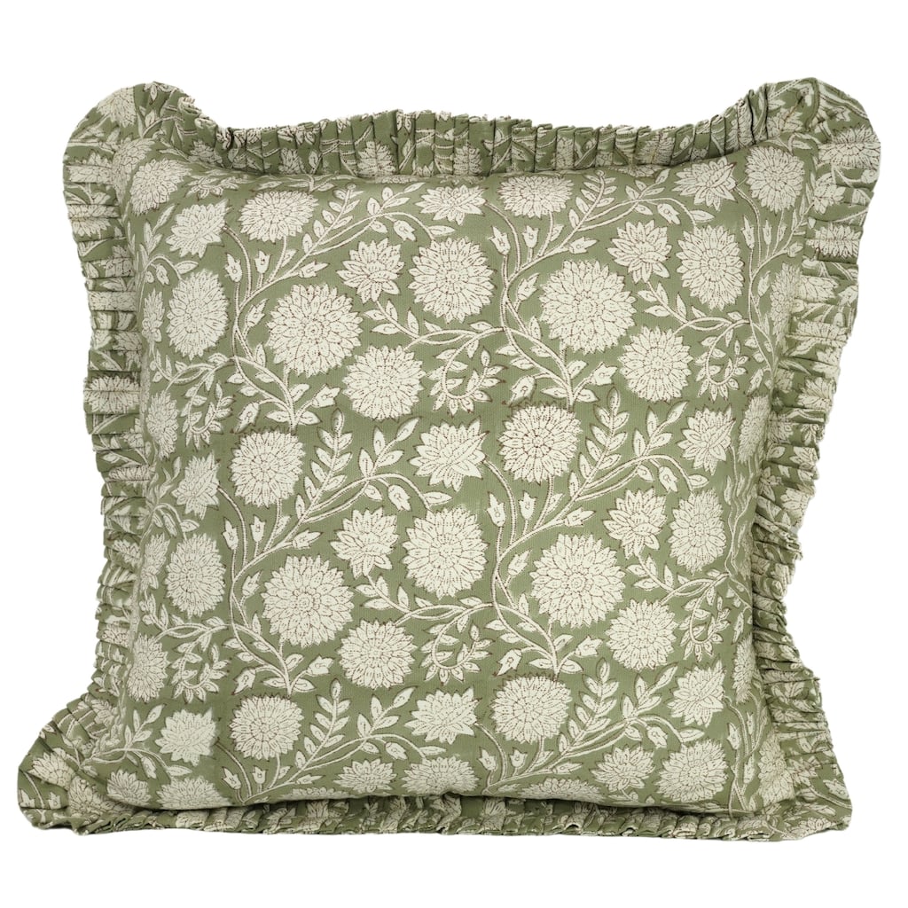 Sustainable Green Throw Pillow Cover By Fabdivine- RAJAT