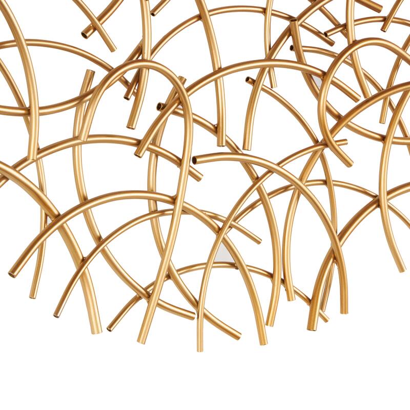Gold Metal Overlapping Curved Sticks Abstract Home Wall Decor