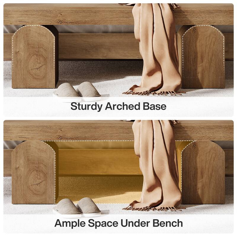 End of Bed Bench 59" Long Black Bedroom Bench for Bedroom