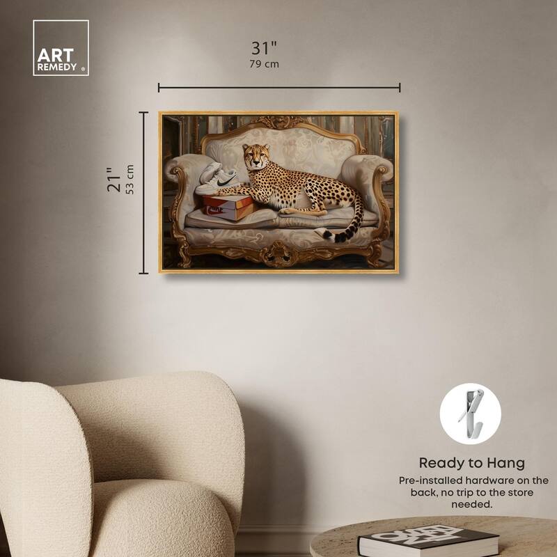 Lounging Sneaker Cheetah Canvas by Art Remedy