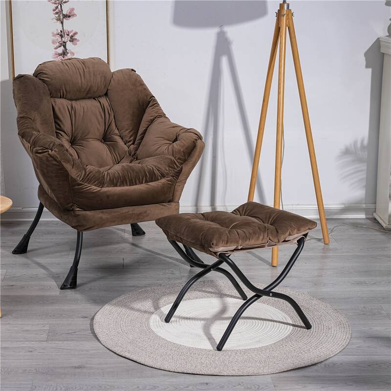 Modern Steel Frame Leisure Sofa Chair with Armrests and A Side Pocket