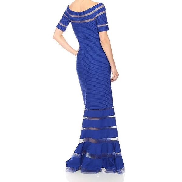 Shop Tadashi Shoji Womens Dress Blue Size Large L Gown Mesh