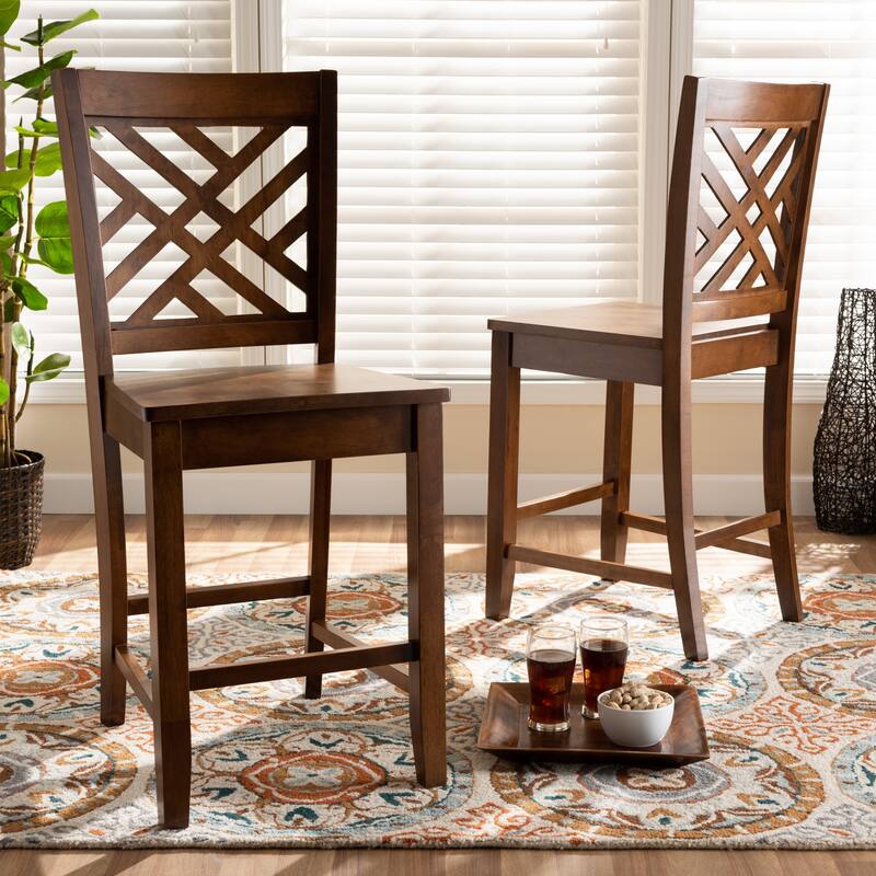 Caron Modern and Contemporary Transitional 2-Piece Counter Stool Set