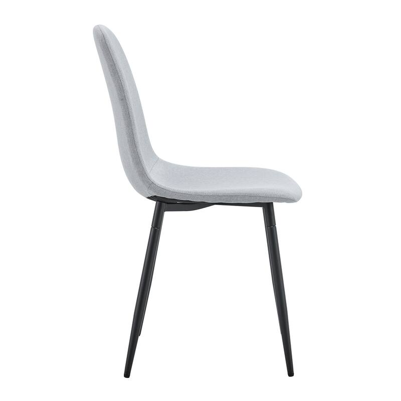 Comfortable Linen-Cotton Dining Chair Set - 6 Pieces In Light Gray.Integrated Seat And Backrest,Linen-Cotton Material