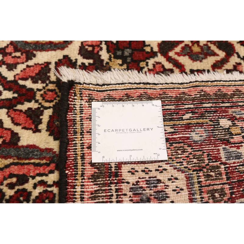 ECARPETGALLERY Hand-knotted Andelz Cream, Grey, Red, Red, Salmon Wool Rug - 4'7 x 6'8