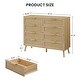 preview thumbnail 2 of 5, 8 Double Dresser with Rattan Drawers, Wood Chest of Drawers for Kids Room