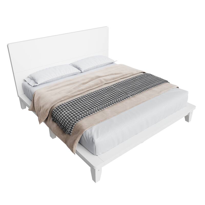 Roomfitters Full/Queen/King Size Wood Platform Bed with Headboard and Slat Support
