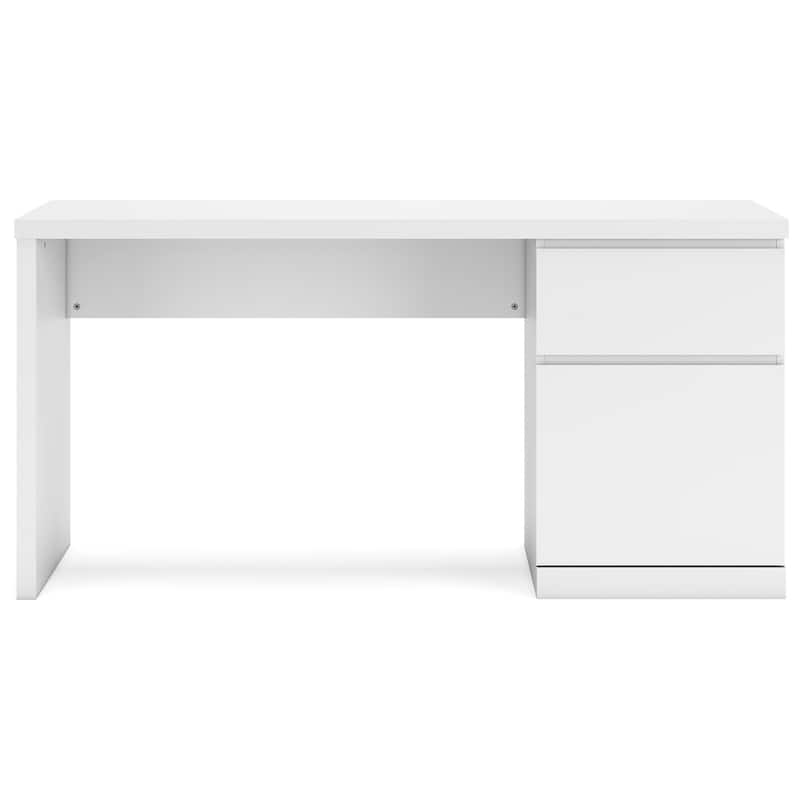 Onira Home Office Desk, 60 Inch Rectangular Top w Drawer, White Wood