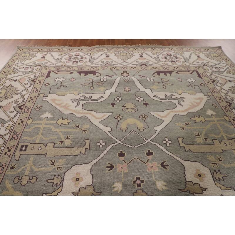 All-Over Oushak Oriental Large Area Rug Handmade Wool Carpet - 10'0" x 13'9"
