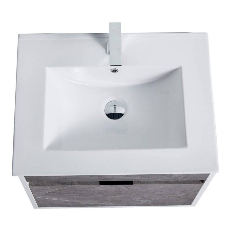 Fine Fixtures - Wall Mount Bathroom Vanity And Sink, Knob Free Design - Alpine Collection -