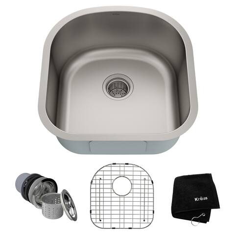 KRAUS Premier Stainless Steel 20 inch Undermount Kitchen Bar Sink