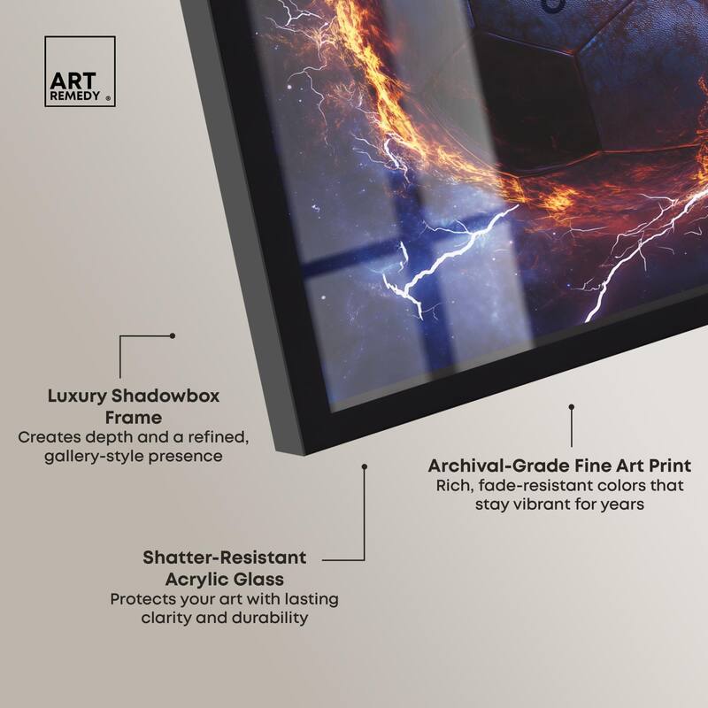 Electrify Soccer Ball Shadowbox by Art Remedy