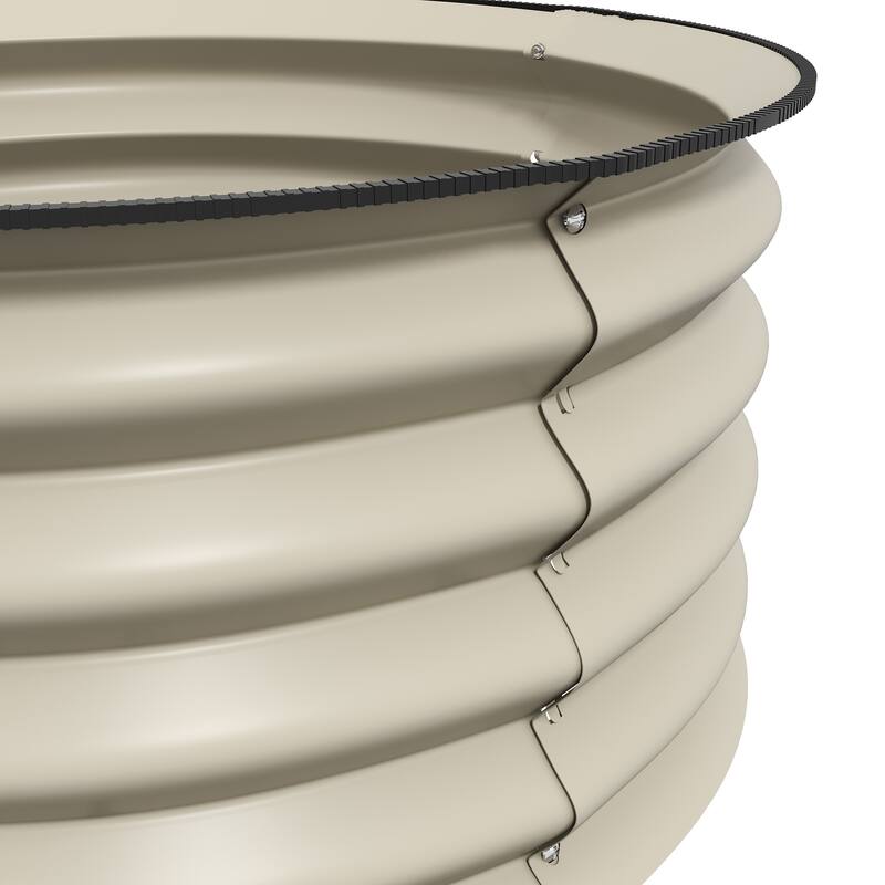 Outsunny Galvanized Raised Garden Bed Set of 2, Planters for Outdoor Plants with Safety Edging, Easy-to-assemble Stock Tanks